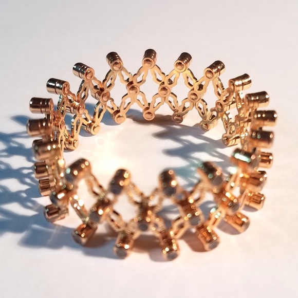 Puzzle Ring 2 Bracelet Transform Yellow Gold Cryst - Picture 7 of 8